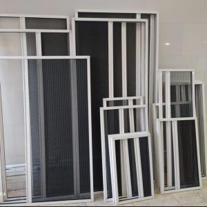 توری پلیسه جدید تولیدی دوجداره توری ثابت کشویی