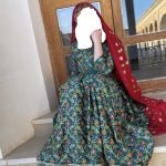 لباس محلی لوکس دخترانه سبز تیره | دست‌دوز و کاملاً خاص